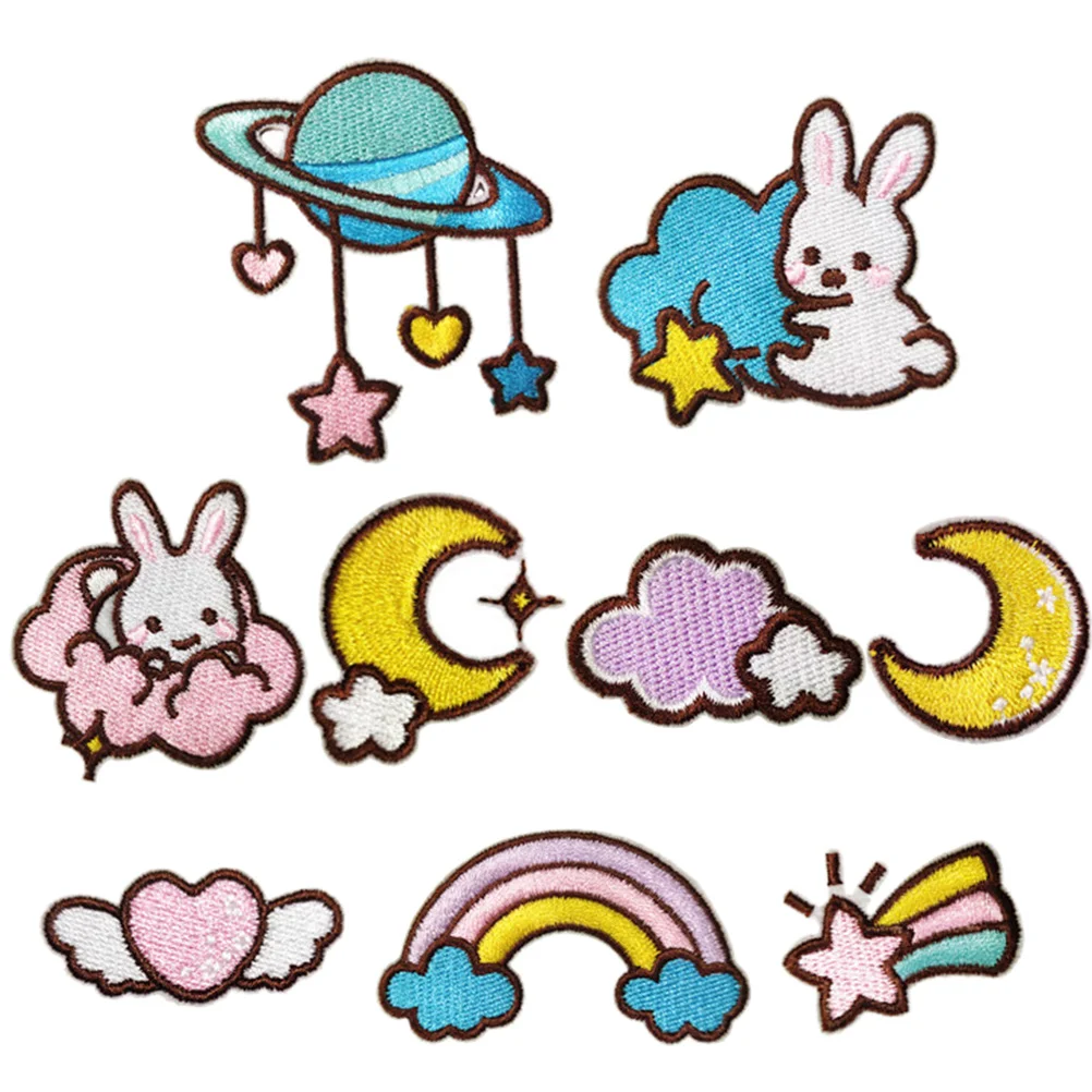 

Cartoon Cloth Stickers DIY Embroidery Accessories Planet Patch Clothes Repairing Accessory Applique Clothing Patches