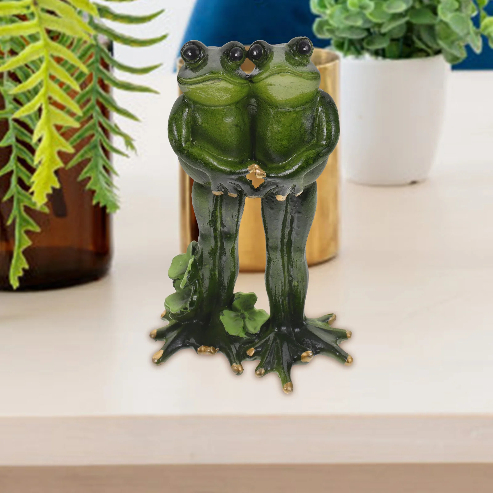 

Frog Ornaments Sculpture Frog-shape Statue Dining Table Decor Cartoon Garden Resin Outdoor Lovers