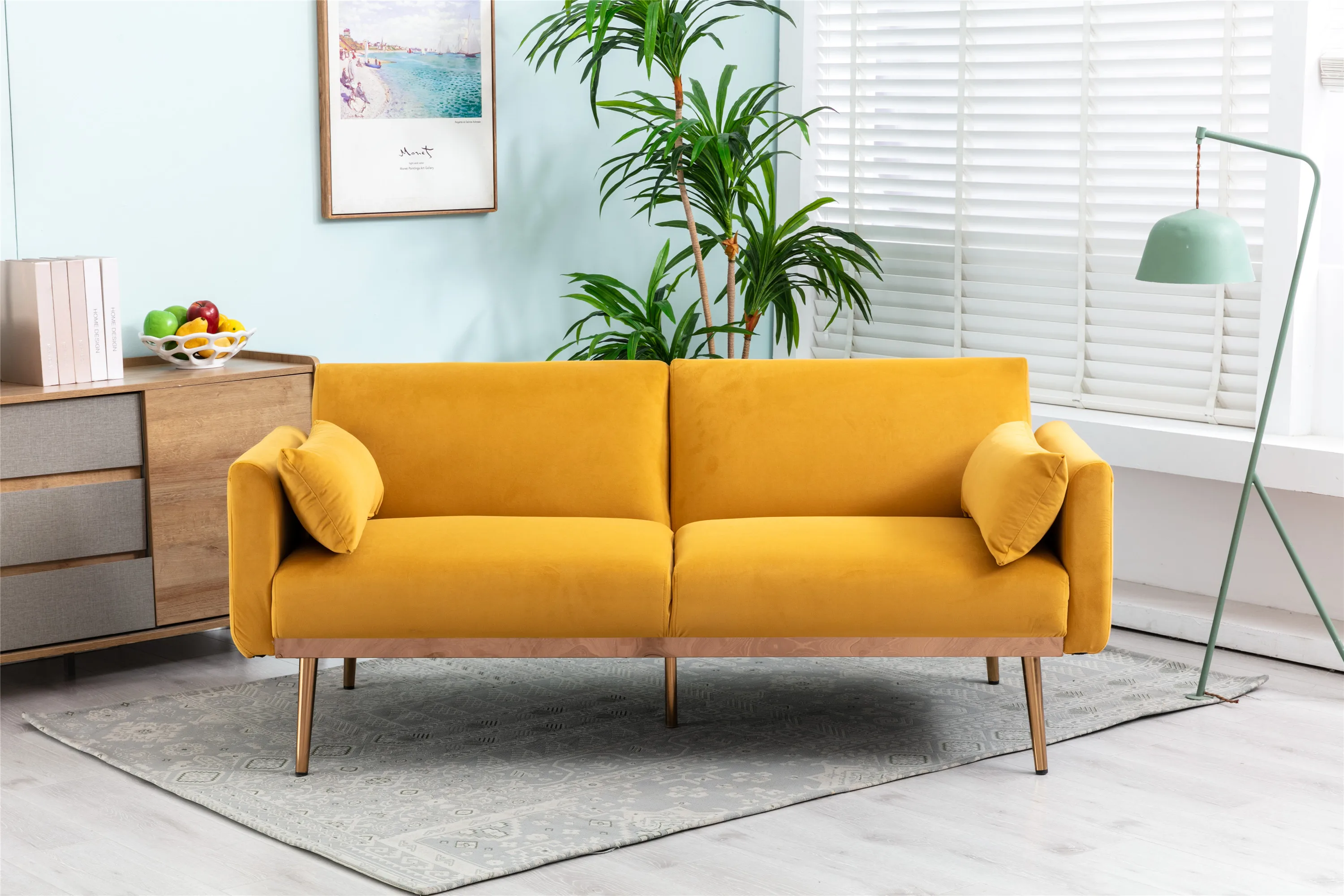 

Velvet Sofa, Accent Sofa/Loveseat Sofa with Metal Feet