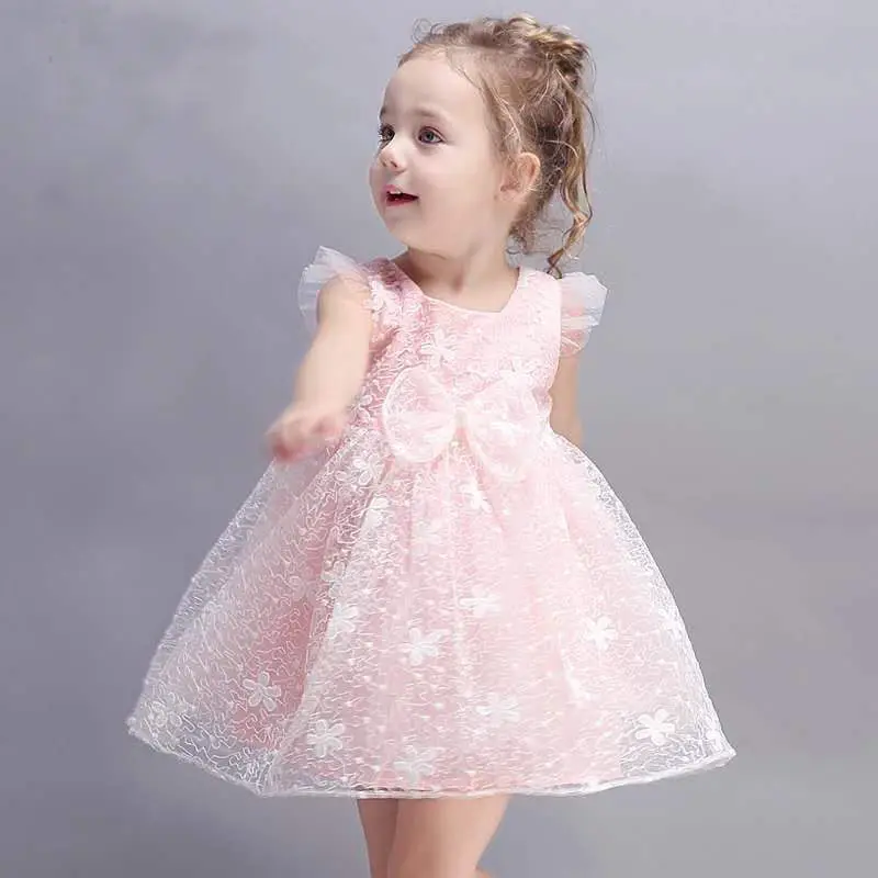 

Girls Dress Summer Baby Birthday Party Clothes Kids Tulle Dress Sweet Princess Costume Sleeveless Lace Flower Kids Girl 1-3Years