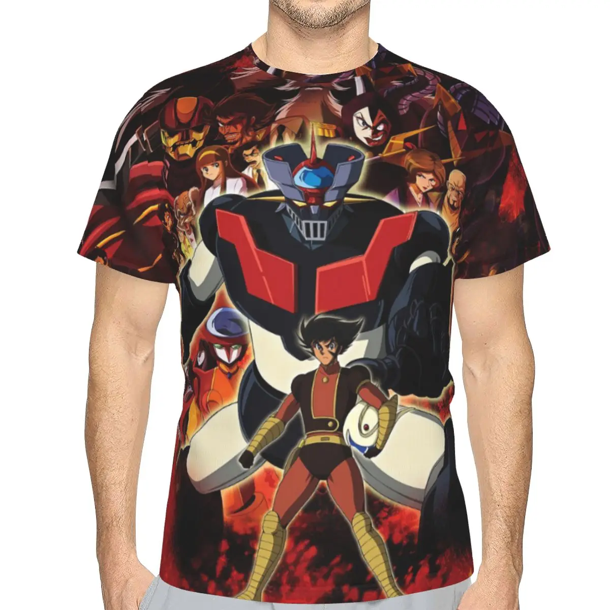 

TShirt for Men Great Mazinger Z Basic Casual Tee Thin T Shirt High Quality Loose