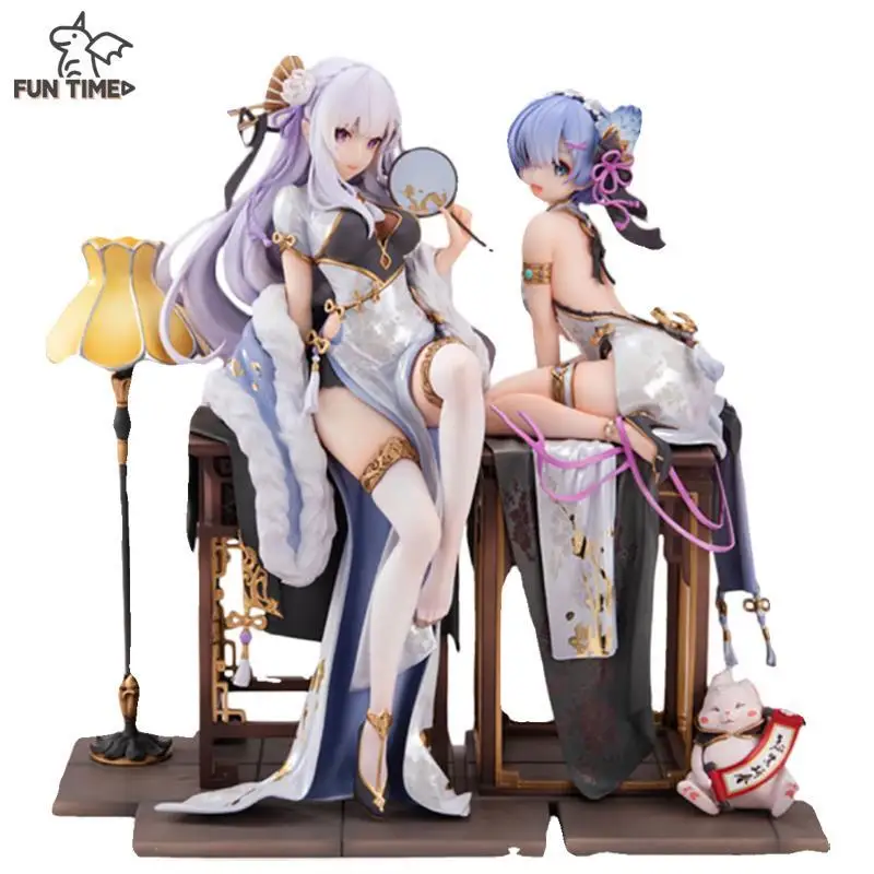 

Lolita Anime Figure Kawaii Cute Emilia Rem Anime Figures PVC Collectible Re Life A Different World From Zero Statue Model Gifts