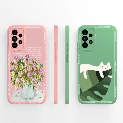 Чехол для телефона Samsung Galaxy A53, задняя крышка, мягкие защитные чехлы из жидкого силикона для Samsung A 53, зеркальная защита, бампер