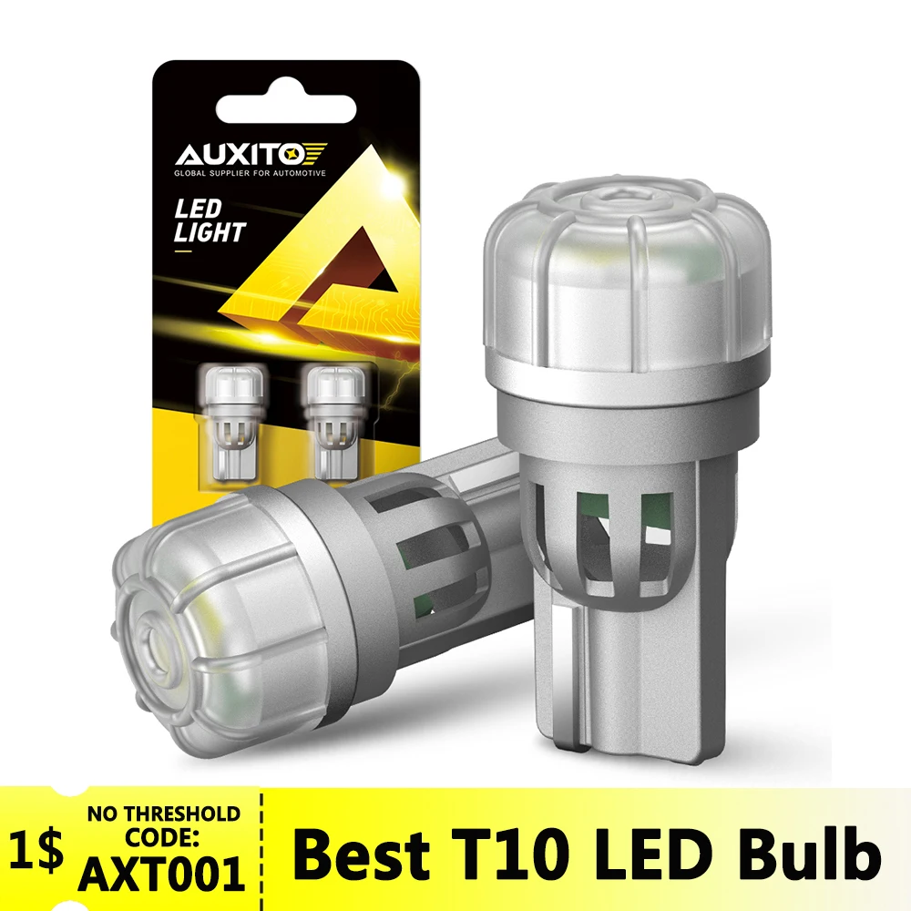 AUXITO, 2 шт., лучшая лампа T10 светодиодный, W5W, 12 В, 3020SMD, 6000K, лампа для номерного знака, автомобильный внутренний багажник, 194, 168