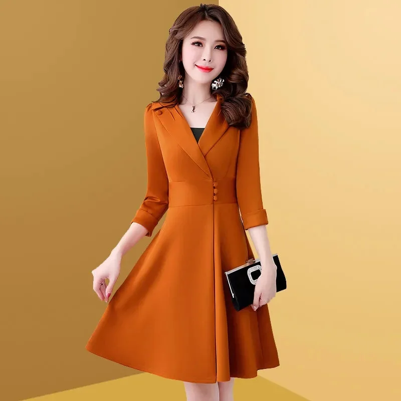 Модные нижние платья женские 2025Весна-Осень новый стиль платье корейские