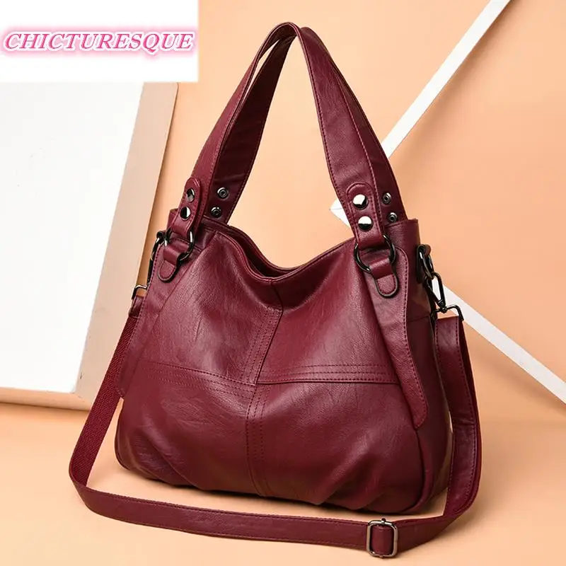 

New Plaid Pattern Ladies Handbag Soft Leather Shoulder Bag Designer Brand Lady Messenger Packet Large Capacity Travel Pack