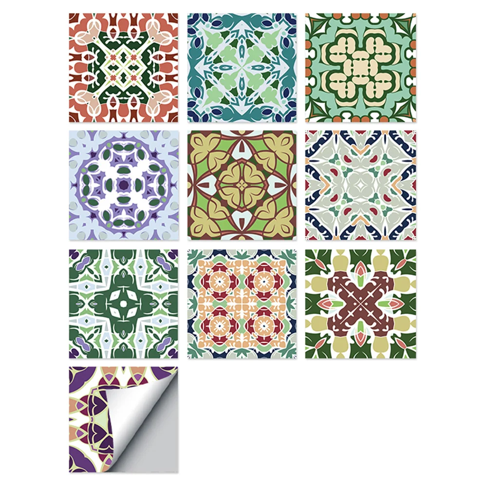 

10pcs Floral Wall Decals Bathroom Decals Wall Tile Stickers Kitchen Decals Wall Decors