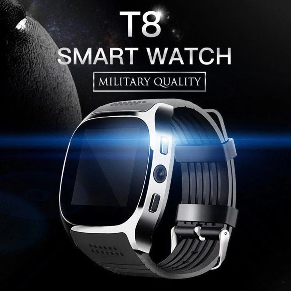 

T8 Bluetooth Smart Watch With Camera Support SIM TF Card Pedometer Men Women Call Sport Smartwatch For Android Phone PK Q18 DZ09