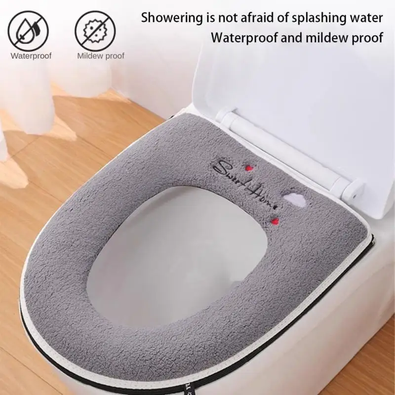 Универсальный чехол на сиденье унитаза зимний теплый мягкий коврик для моющийся