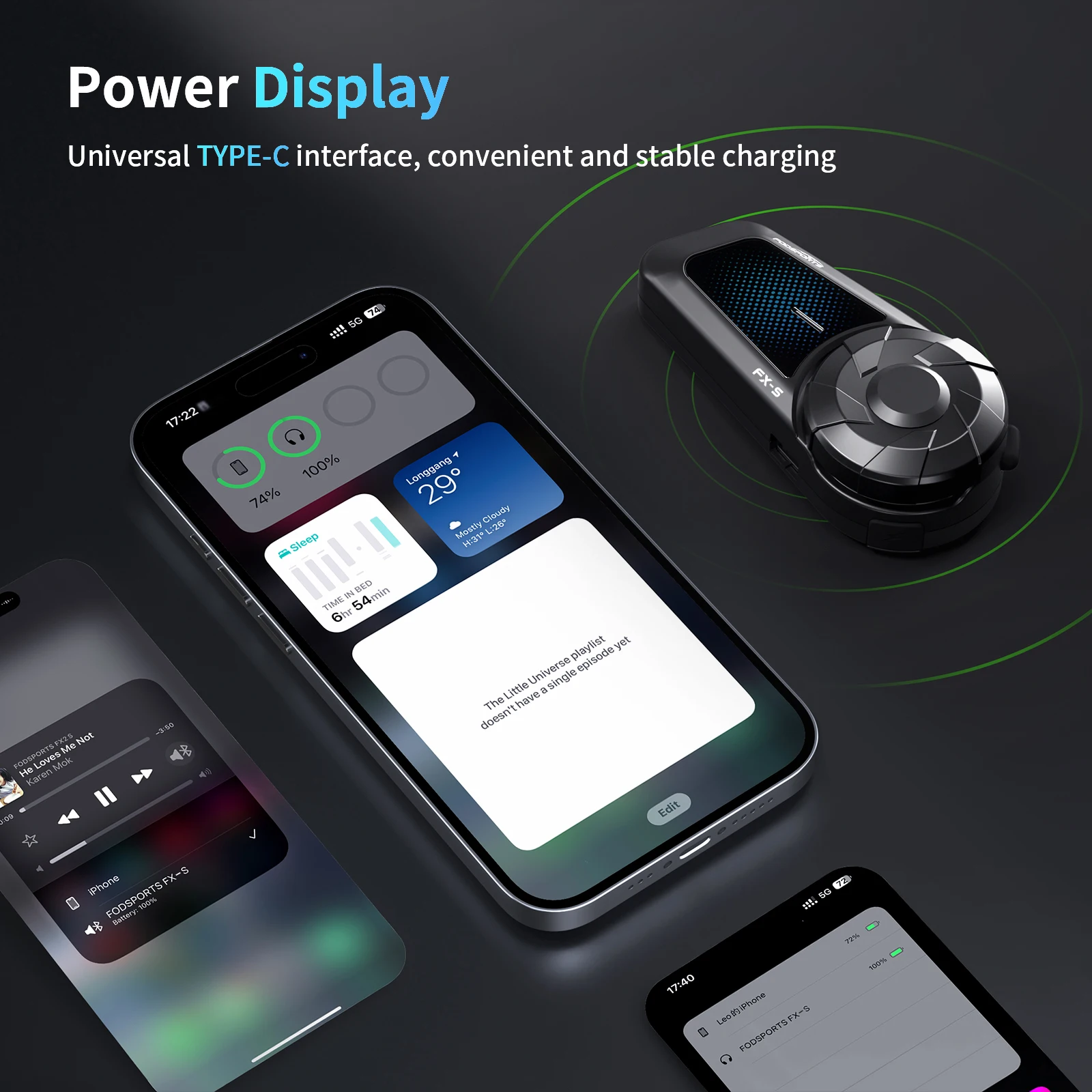 2 шт. Fodsports FX-S мотоциклетный домофон BT5.4 гарнитура для шлема Bluetooth Moto Interphone 1000 м