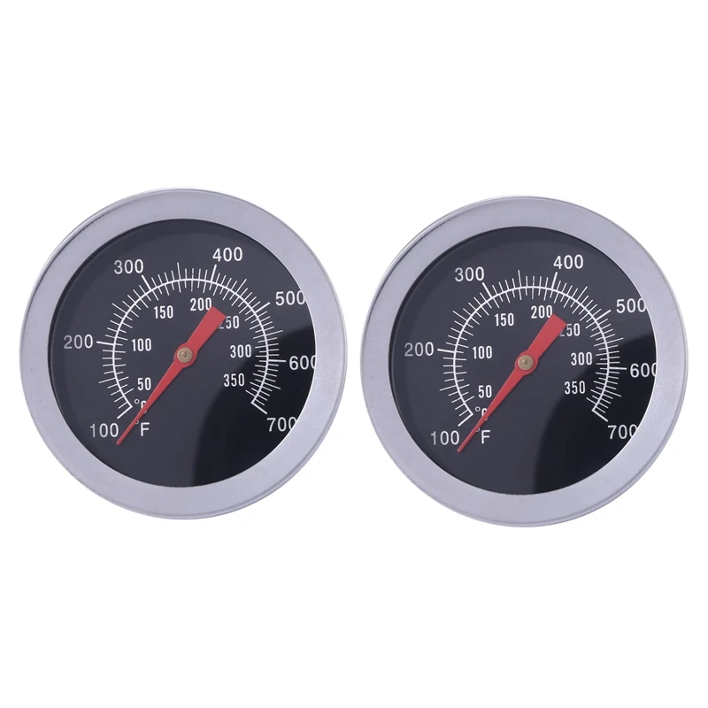 

2X Stainless Steel Oven Thermometers Bbq Smoker Pit Grill Thermometer Temp Gauge With Dual Gage Cooking Tools