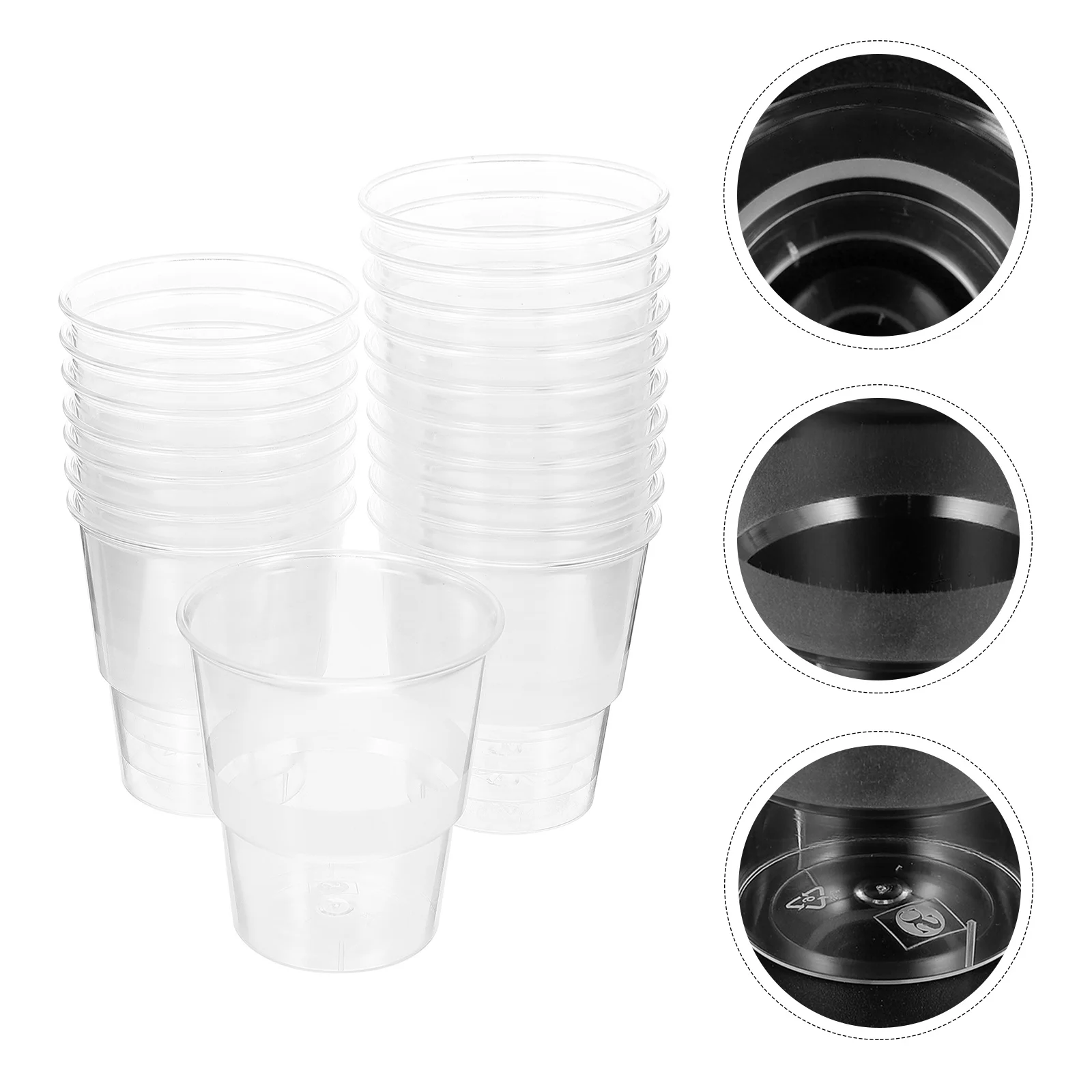 40Pcs Flight Clear Plastic Cups Wedding Banquet Cups Thickened Water Cup
