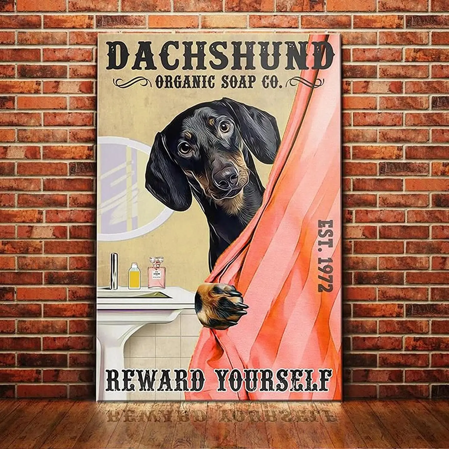 

Такса собака органическое мыло компания ванная комната Гостиная Собака любимый Декор винтажный постер оловянные знаки 8x12 дюймов Забавный ...