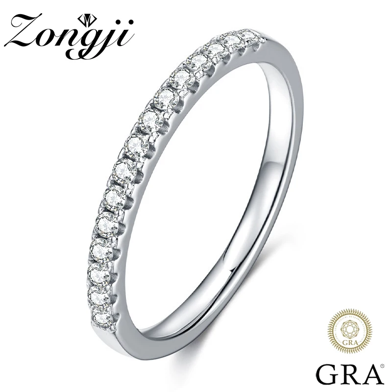 

1.5mm D Color Moissanite Round Cut Line Wedding Band Ring 925 Silver Full Eternity Band Engagement Rings for Women Fine Jewelry