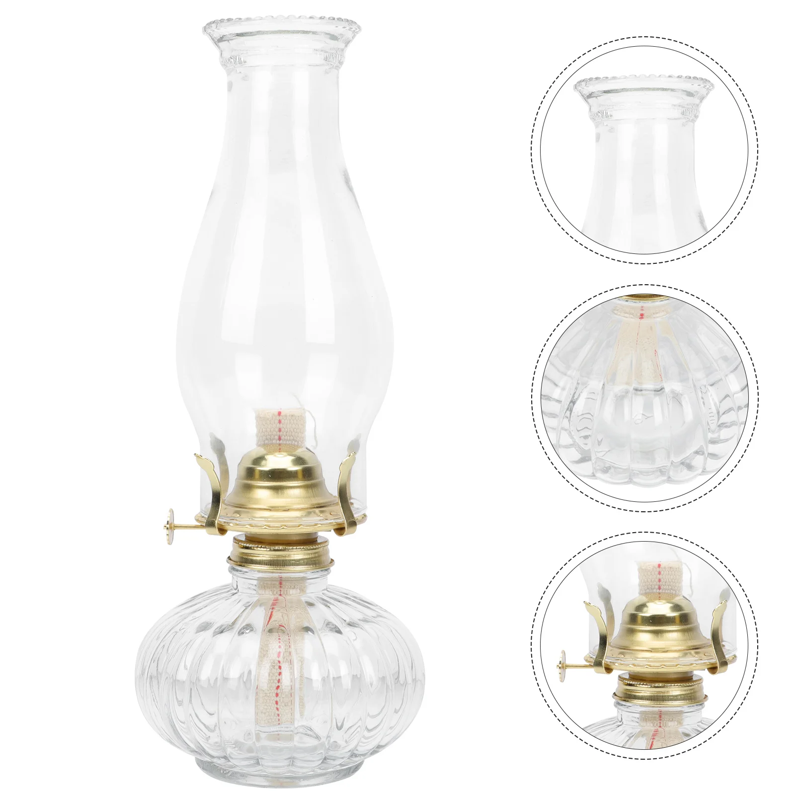 

Retro Style Glass Oil Lantern Glass Cover Kerosene Lamp for Wedding Use