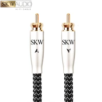 skw rca to rca digital coaxial spdif audio cable silver plated occ conductor rca cable subwoofer cord 24k gold plated connector