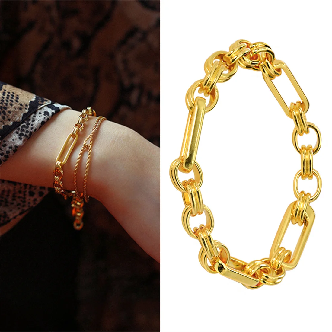 

Love Cuff Bracelets Bangles Interlocking Cool Bangle bracelet for women Jewelry Dubai Christmas Gifts Female For Women Girls