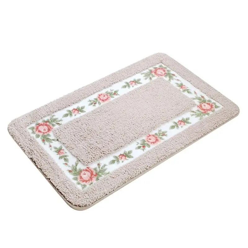 

Rose Carpet Pretty Floral Rural Style Romantic Rose Flower Rug Non-Slip Rose Doormat Floor Mat Bath Mat Bathroom Shower Rug