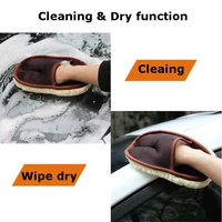 soft glove tool clean cleaning imitated wool mitt motorcycle polishing