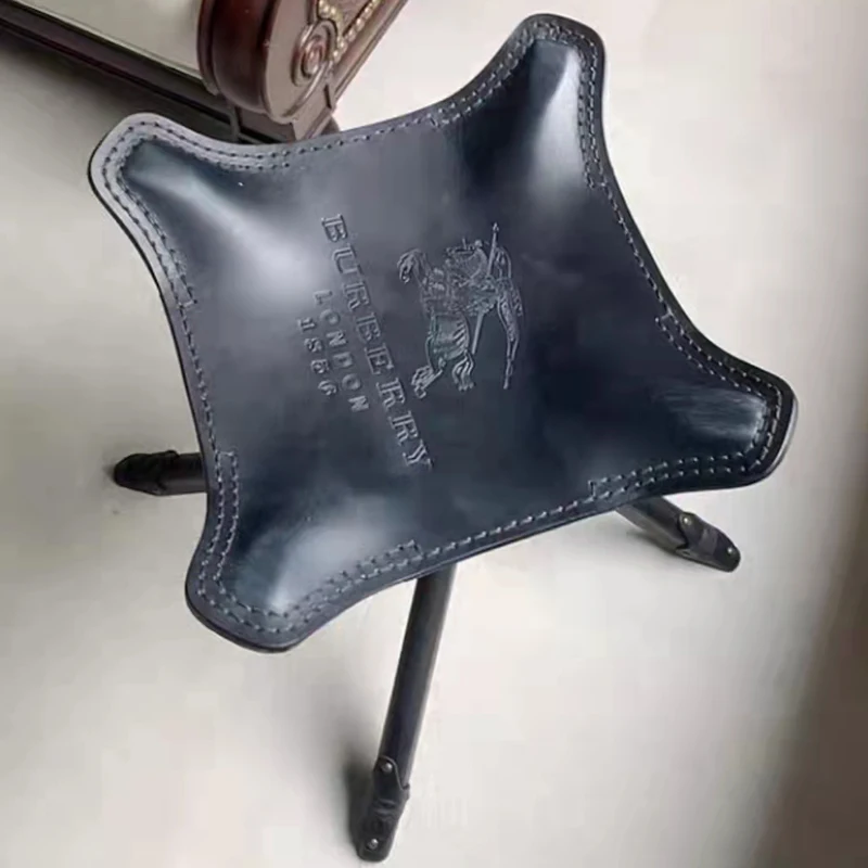 Мебель из воловьей кожи табурет винтажный складной стул для крыльца смены обуви