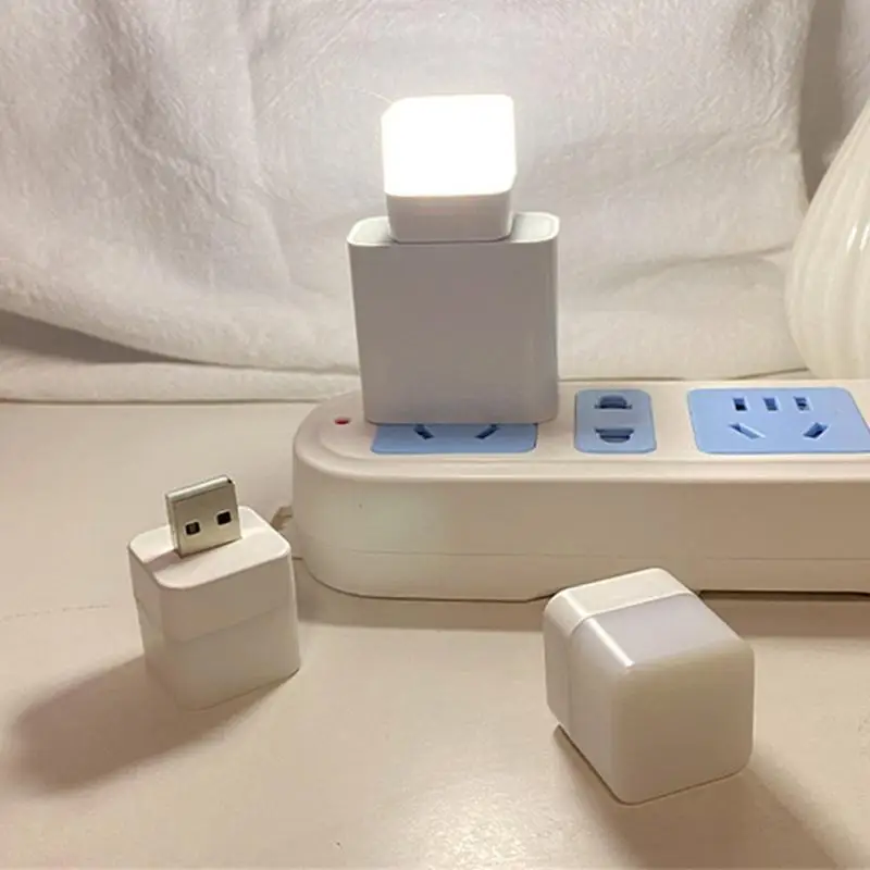 

USB Plug LED Night Light 3000K/6500K PC Mobile Power Charging Light Mini Book Lamps Eye Protection Small Round Reading Light