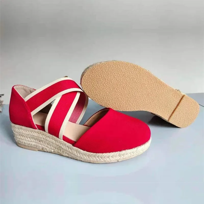 Women's Shoes Spring 2023 Espadrilles Ballet Flat Wedge Heel Elegant Fashion Slip-On Thick Medical Barefoot Sports Free Shipping