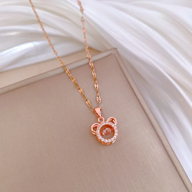 Цепочка с подвеской в виде головы кошки из нержавеющей стали