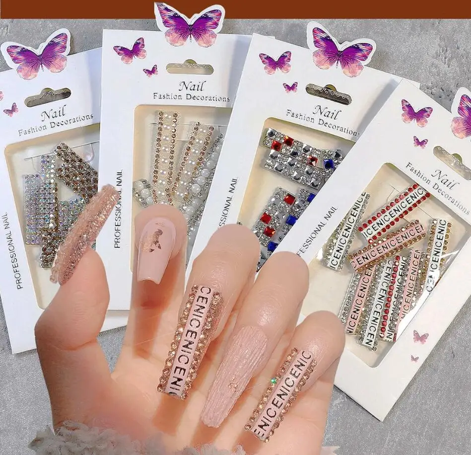 

5PCS Glue Rhinestone Trim by Yard in colored setting casing Crystal Chain,Adhesive colored diamond jewelry Rhinestones Crystal