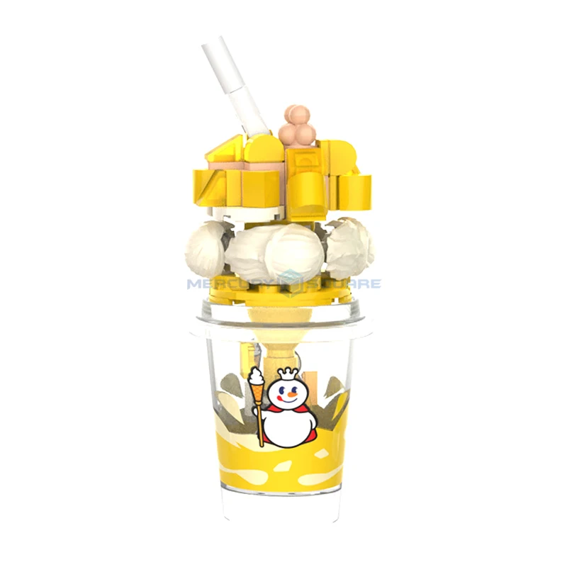 Mango Cup Model Building Blocks Snow King Series Beverages Drinks Smoothies Bricks MOC Collection Toy Set Creative Ideas Gift