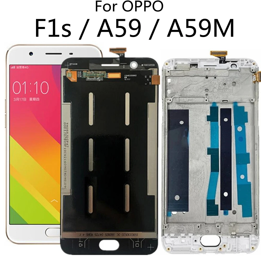

5.5" For OPPO F1S A59 A59S A1601 LCD Display Touch Screen with frame Digitizer Glass Lens Assembly Replacement