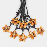 12pcs resin starfish pendant necklace surfer amulet pentagram charms necklaces ethnic tribe fashion trend jewelry wholesale