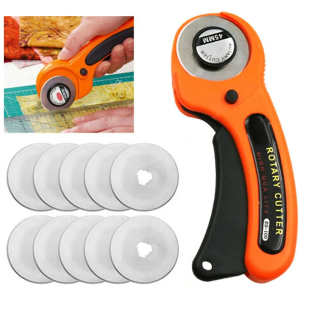 

New 45mm Round Wheel Rotary Cutter Quilting Sewing Roller Fabric Cutting Tools Sewing Quilting Fabric Cutter DIY Leather Tool
