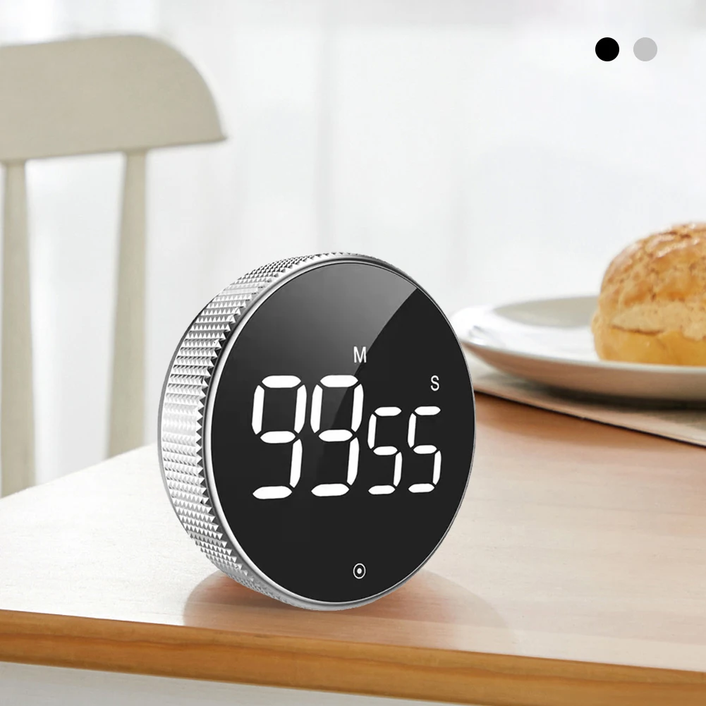 

СВЕТОДИОДНЫЙ цифровой магнитный Кухонный Таймер приготовления пищи душ с 3 уровнями громкости Вращающийся Обратный отсчет будильник