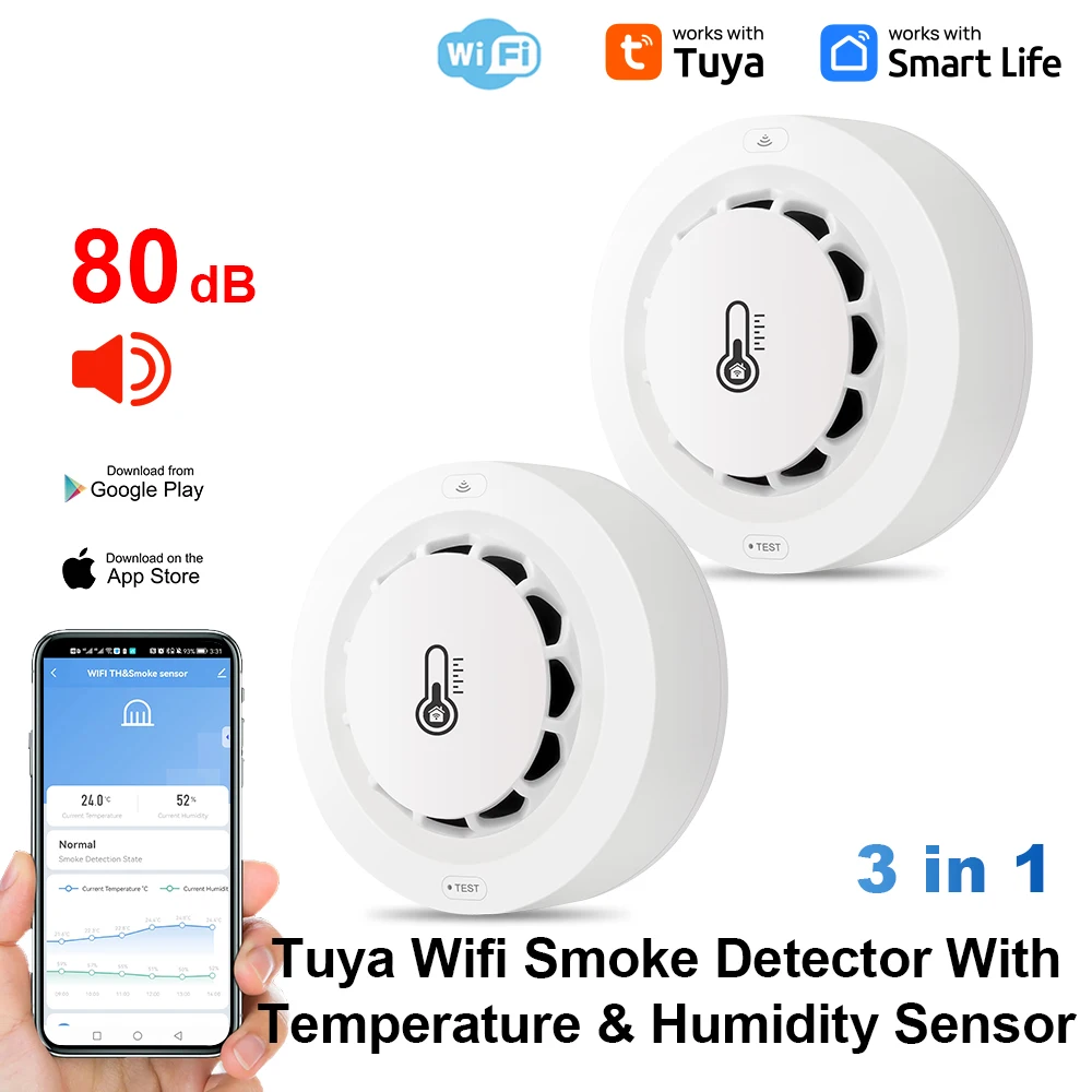 

Детектор дыма ONENUO Tuya Wi-Fi