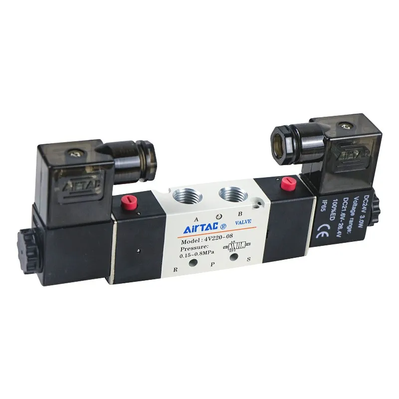AirTac подлинный двухпозиционный пятиходовой электромагнитный клапан 4V210-08 4V220-08