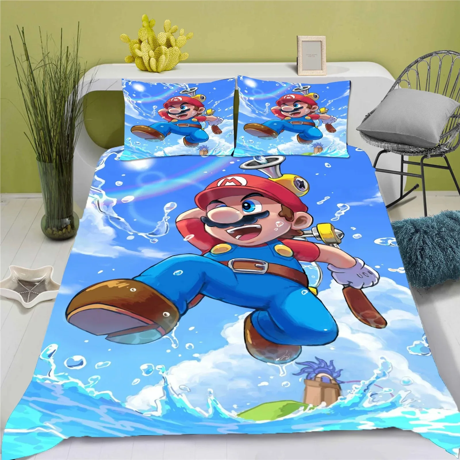 Комплект постельного белья Супер Марио украшение для детской спальни постельное