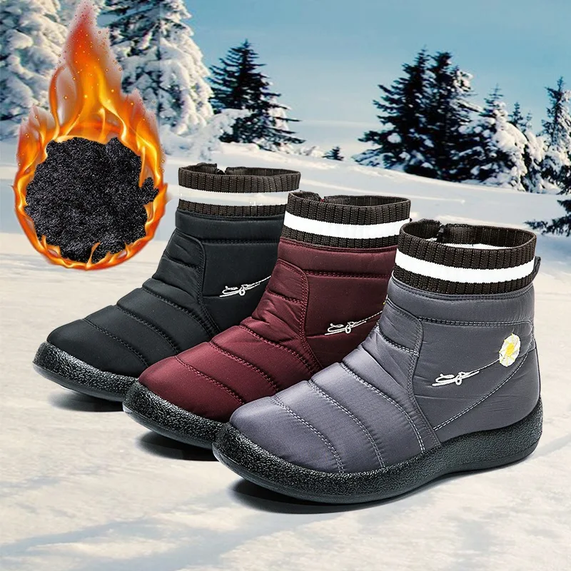 

Keep Warm Winter Women Boots hight Quality Snow Boots Ladies zip Comfortable Waterproof Booties Chaussures Femme
