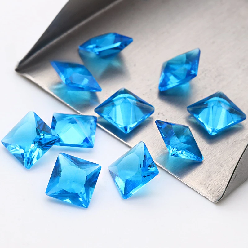 

AAAAA High Quality 1000pcs 3x3~8x8mm Square Right Angle Sea Blue Glass DIY Inlaid with Various Ornaments Supplies Jewelry Making