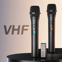 universal wireless microphone 2 channels vhf professional handheld vhf mic for meeting home party karaoke auditoriums v16u