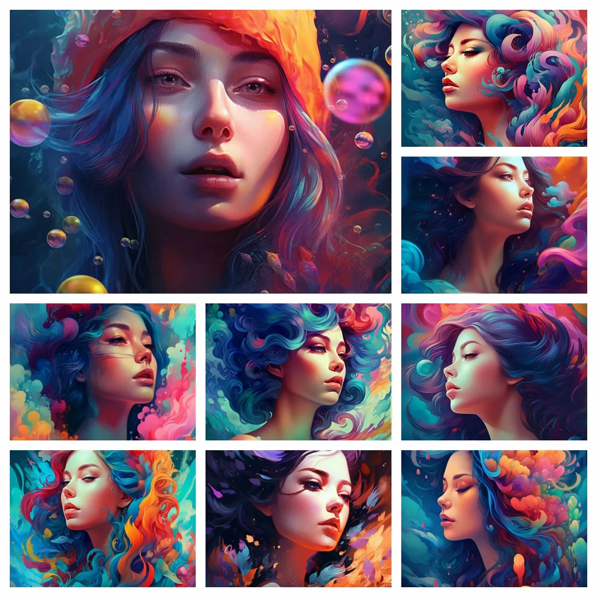 

5D Сделай Сам бриллиантовый макияж девочка Вышивка крестом Полный Бриллиант круглая фотография фотосессия украшение для дома