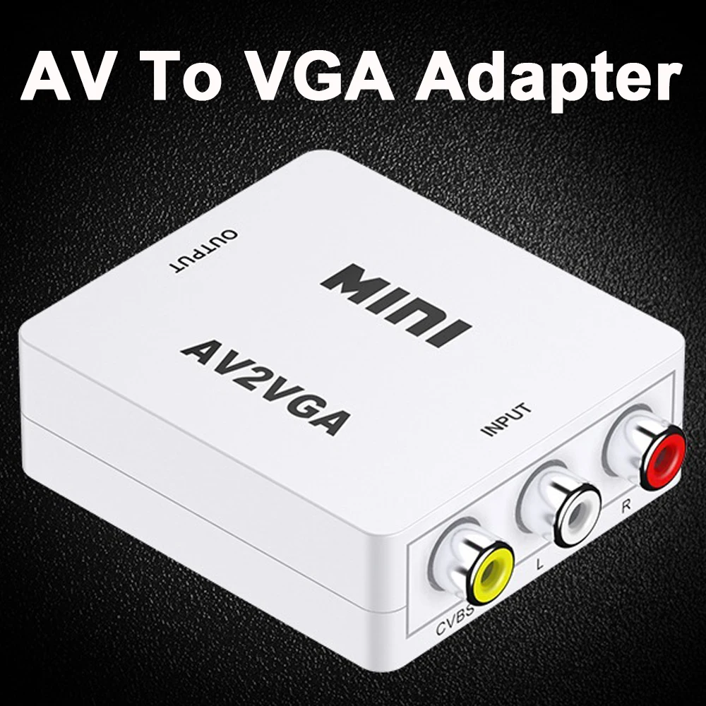 Мини HD 1080P AV2VGA видеопреобразователь AV RCA CVBS для VGA видеоконвертера для ПК HDTV DVD/VCD адаптер