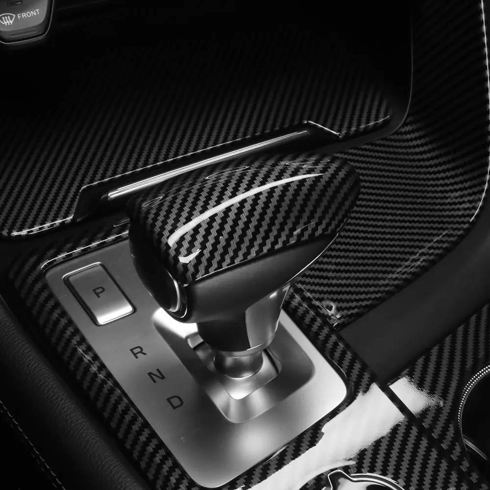 Фото Накладка на ручку переключения передач из карбона для Genesis G70 2019-2026 (левый руль), аксессуары для интерьера автомобиля №3