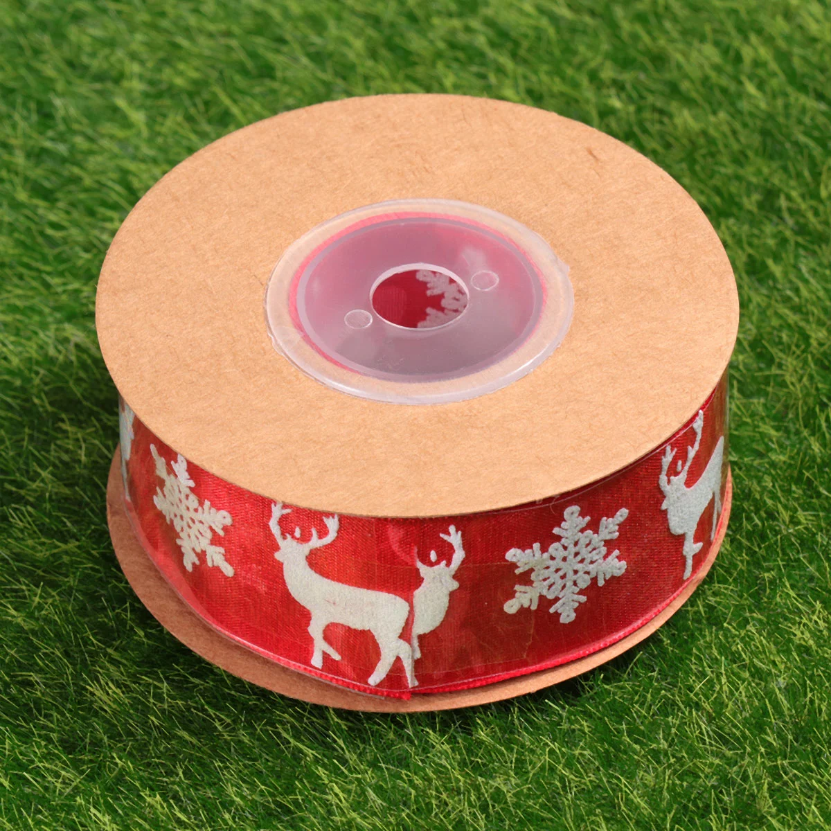 

1Pc Ribbon Snowflake Elk Pattern Creative Portable Printed Christmas Decor Ribbon Gift Wrapping Ribbon for Party