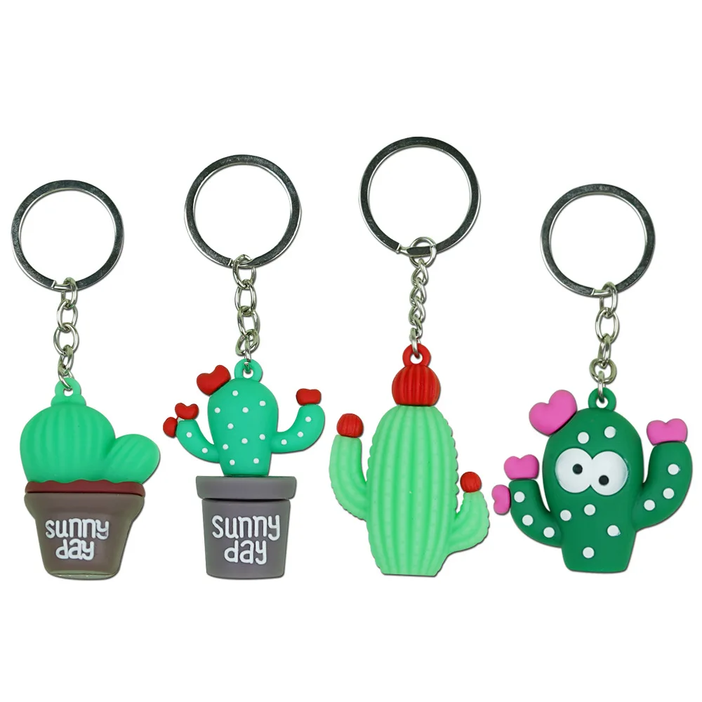 

Cartoon Cactus Green Plant Potted Keychain DIY Handmade Jewelry Pendant Desert Gifts Cute Car Key Accessories Bag Ornaments