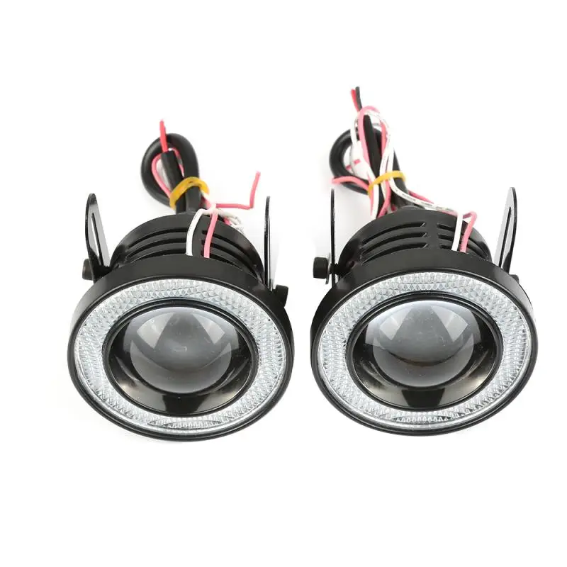 

LED Fog Lights Bulbs 2.5 Inches High Power Fog Lamps With Blue COB Angel Eye Ring For Car SUV Trucks Car Light Accessories
