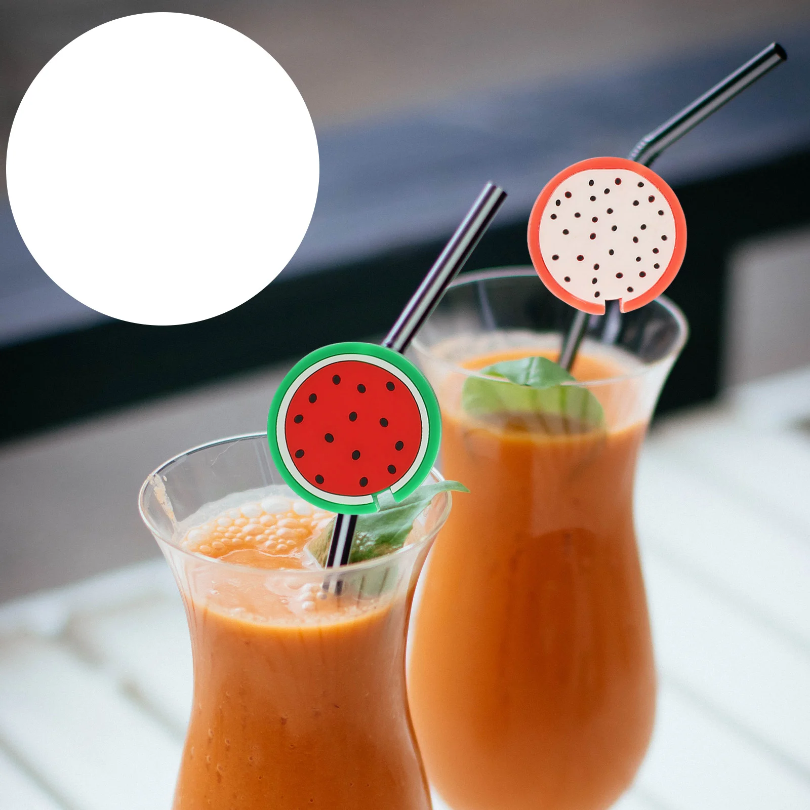 

6 Pcs Straw Decoration Set Charms Silicone Tip Covers Tips Stainless Steel Tumbler Cap Drinking Silica Gel Protective Glass