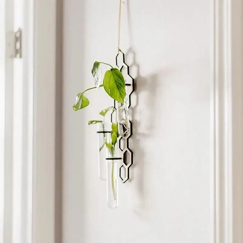 

Modern Wall Hangings Planter Terrarium Mini Test Tube Flower Vases For Hydroponic Plants Home Office Garden Decoration