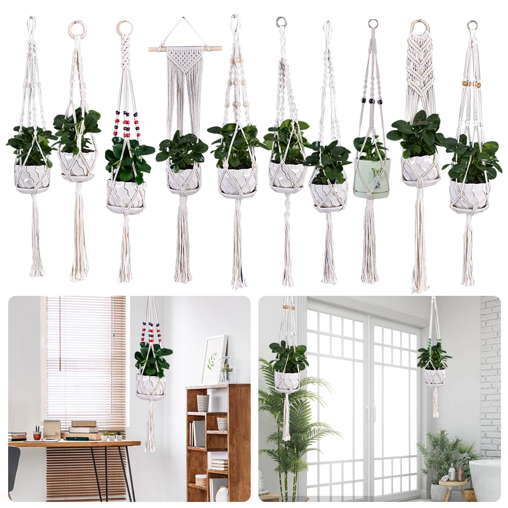 

Подвесной цветочный горшок ручной работы вешалка для кашпо для украшения стен подвесная садовая корзина