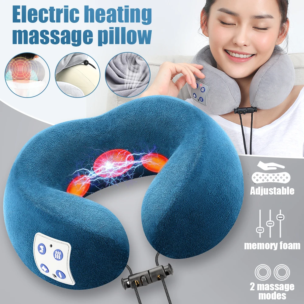 

Hot Compress Neck Protector Electric Neck Massager U Shaped Pillow Shoulder Cervical Massager Outdoor Home Car Relaxing Massage