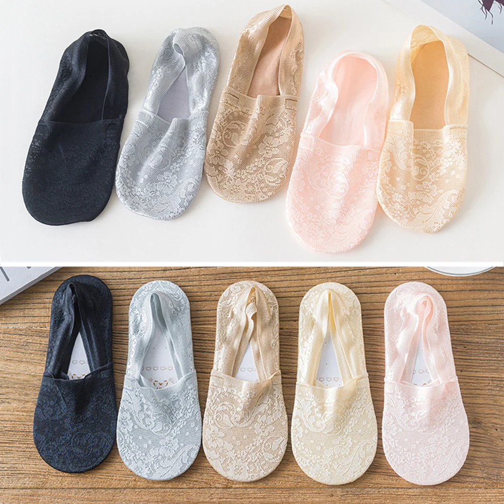 Кружевные носки-лодочки для женщин цвет в ассортименте